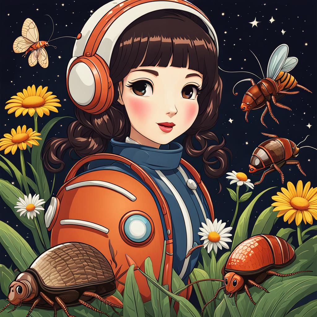 Girl, Cockroach, Daisy, Snake, Space, Mouse