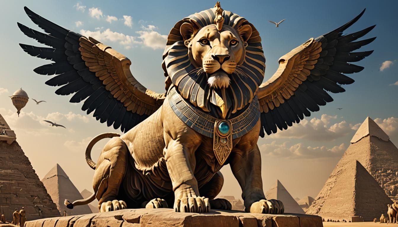 Sphinx in Ancient Egypt Environment