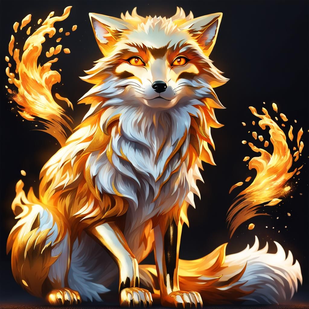 Golden Fox with Fiery Eyes