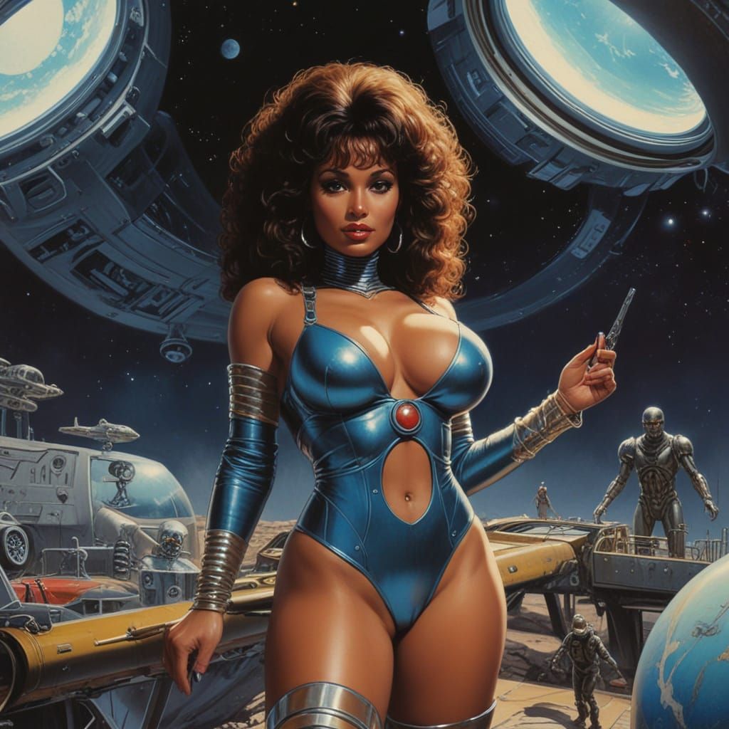 Retro Sci-Fi Princess on Alien Planet