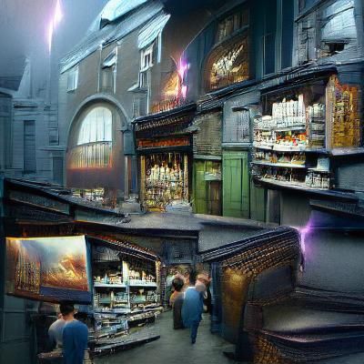 Diagon Alley AI Image
