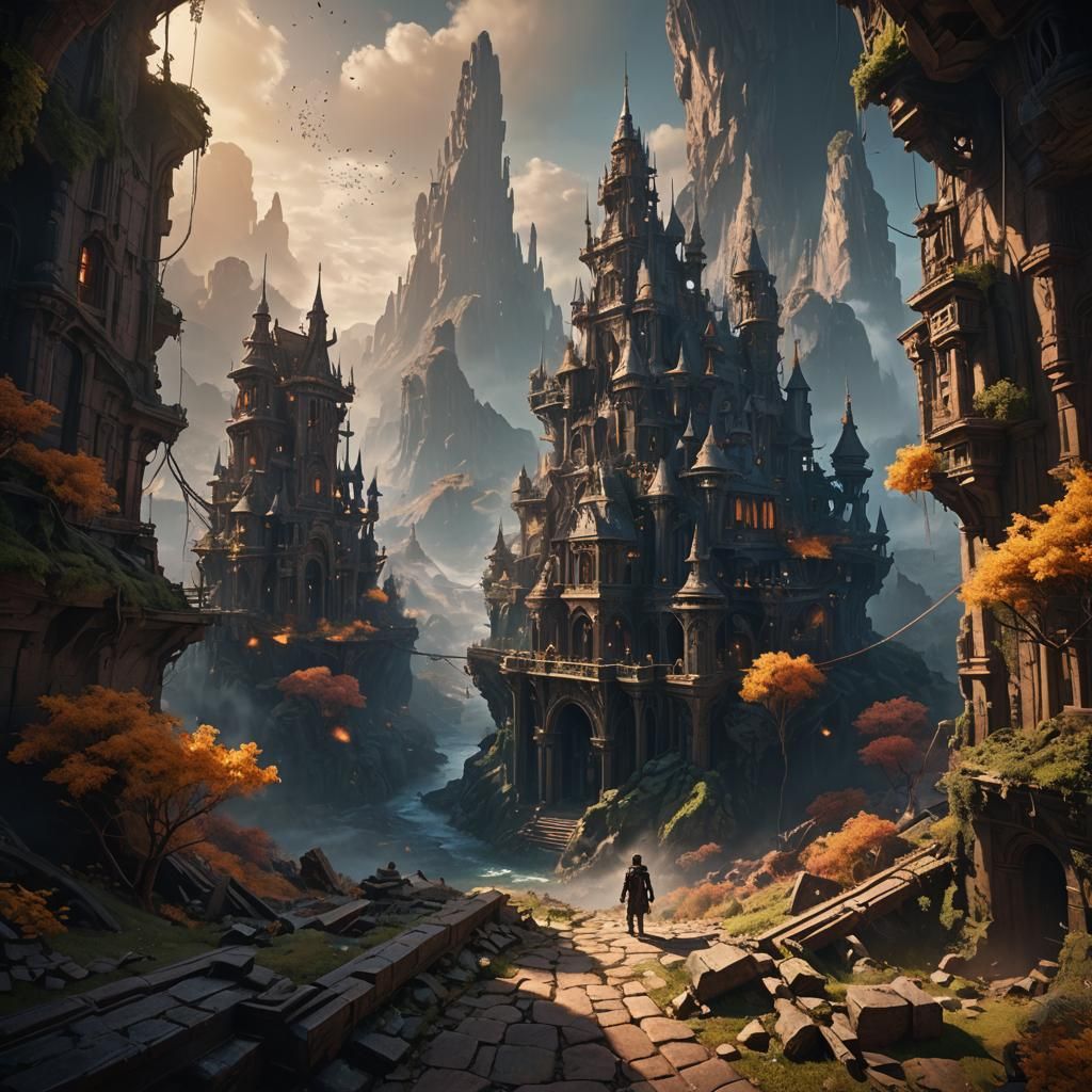 Fantastical Matte Painting with Intricate Detail