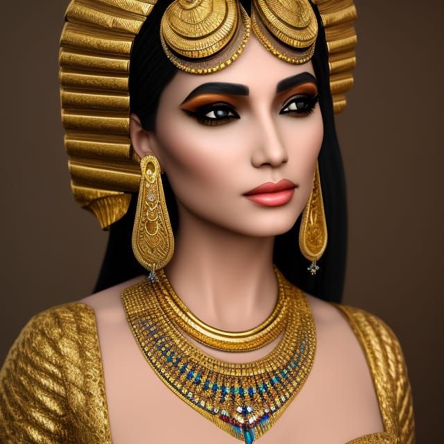 Beautiful Cleopatra Portrait in Gothic Art Style