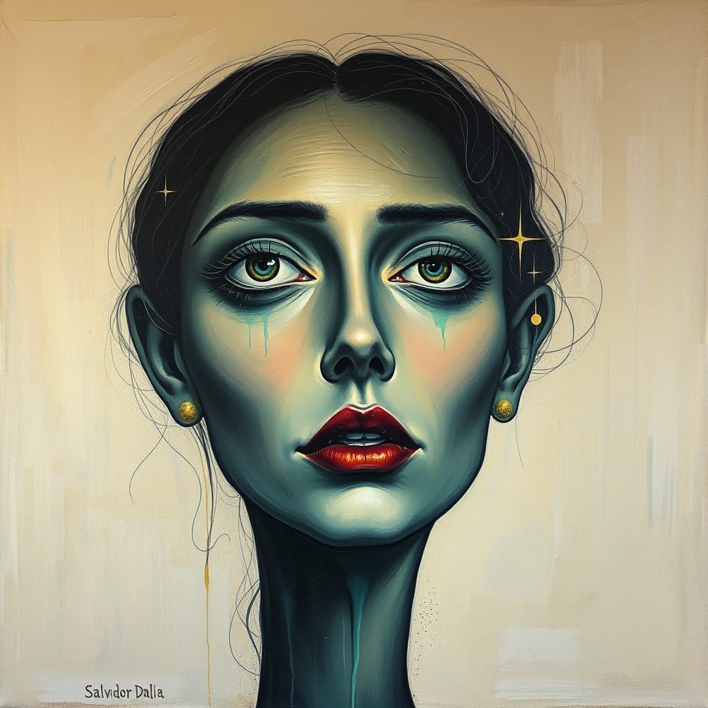 Dreamlike Portrait in Oil on Canvas