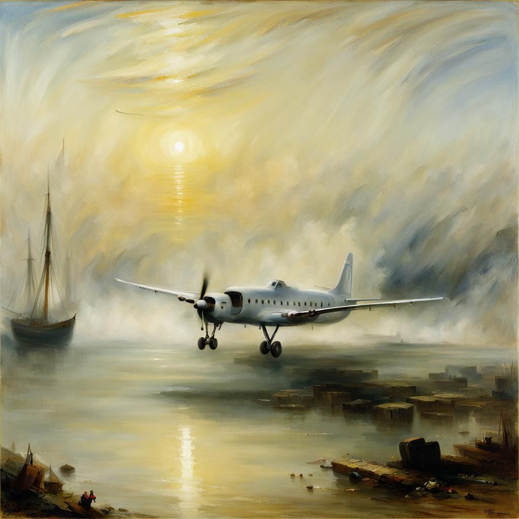 Seaplane in White Fog, Turner-esque