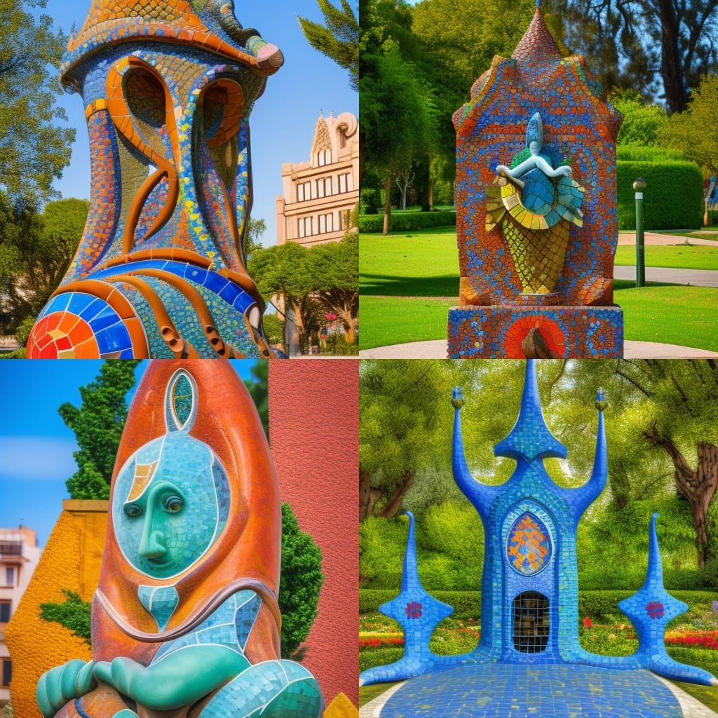 Statues in public park