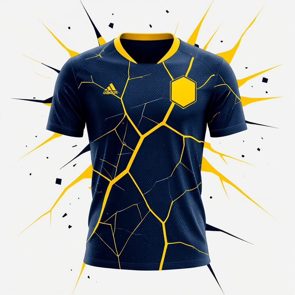 Energetic Shattered Vector Graphic with Electric Yellow Vein...