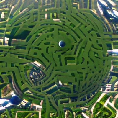 Infinite Hedge Maze Planet in Daylight