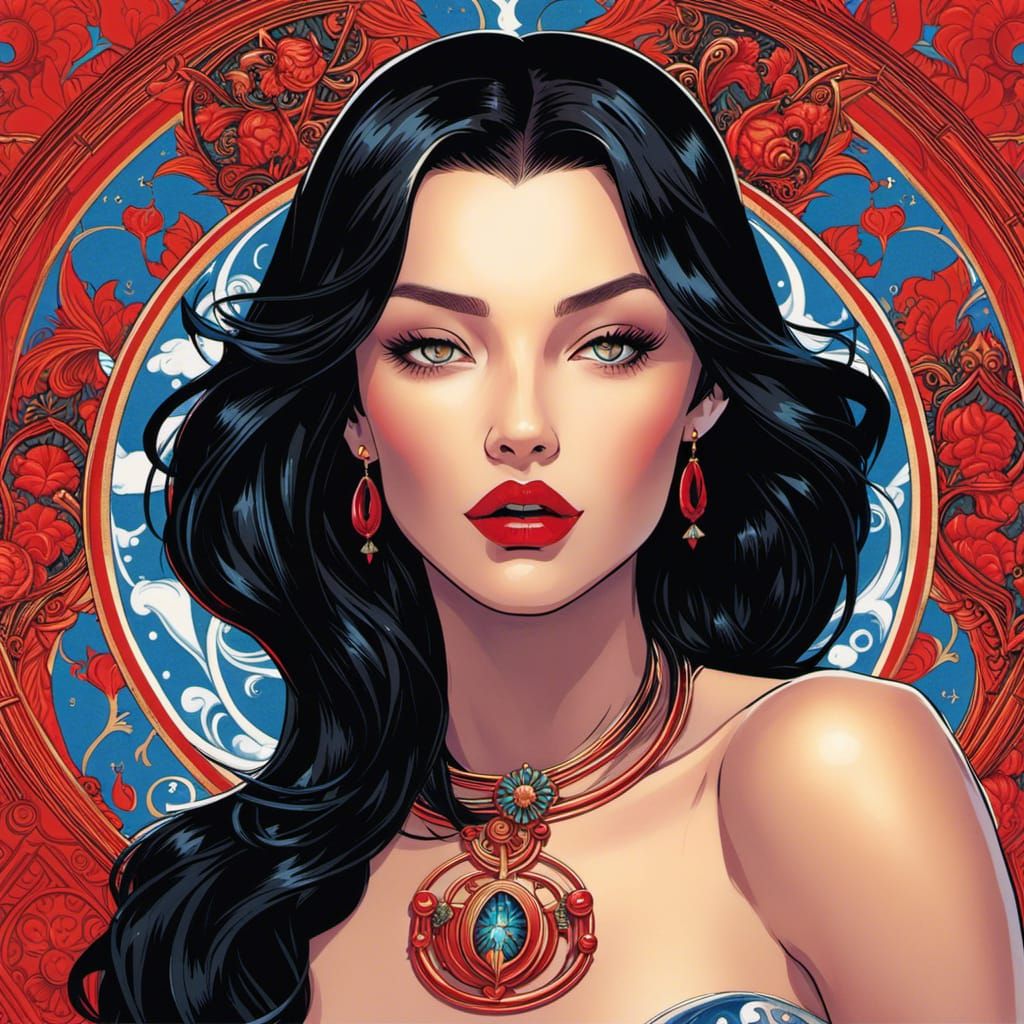 Beautiful Android Woman as a Tarot Card