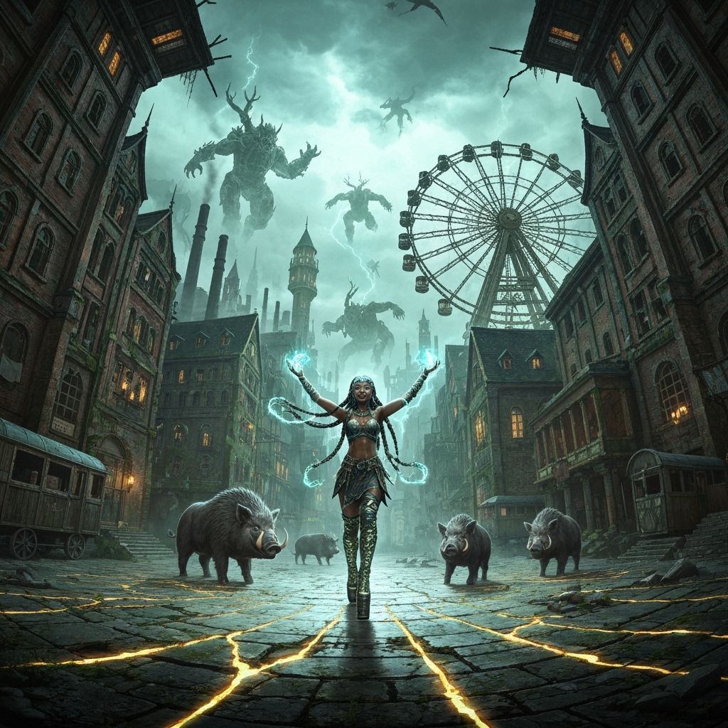 Arcane City Plaza with Mythic Forewoman, Ant's View