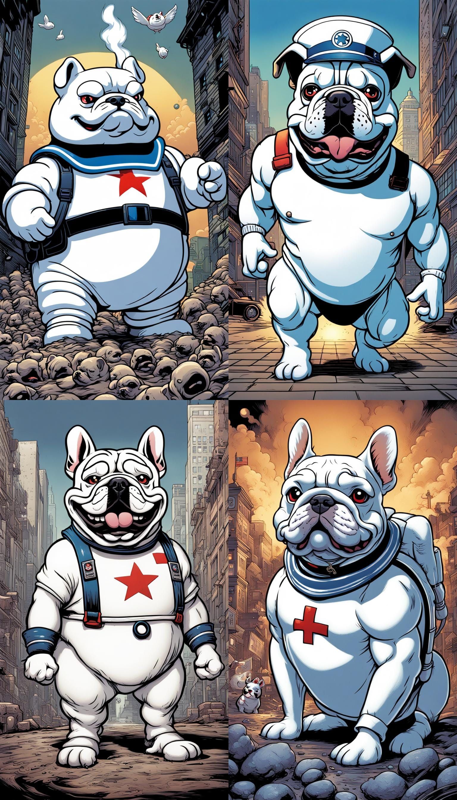 Stay Puft with Frenchie Face: Comic Book Art