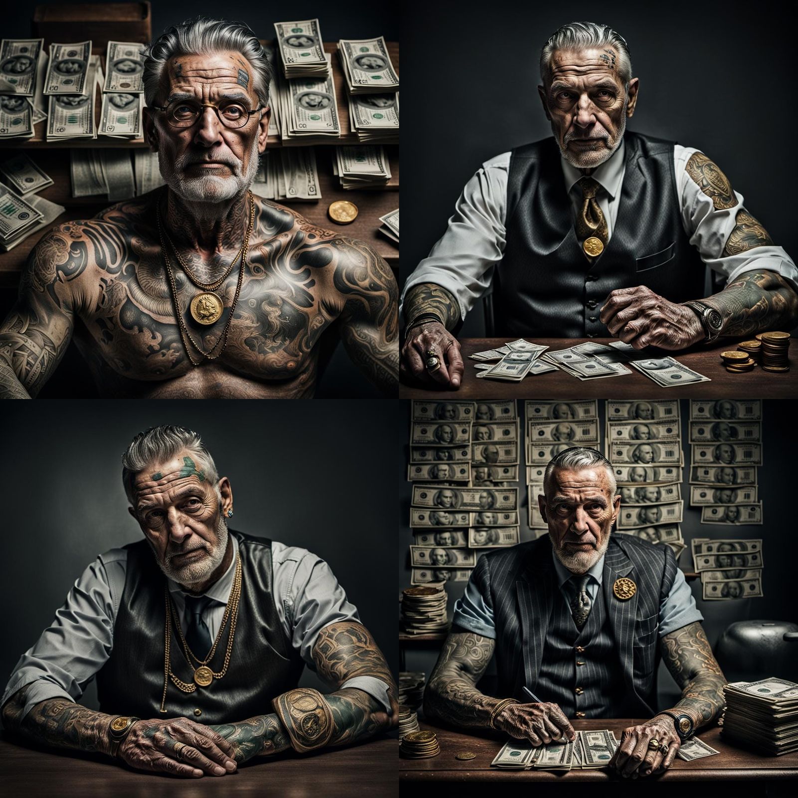 Tattooed Professor with Godlike Physique at Desk