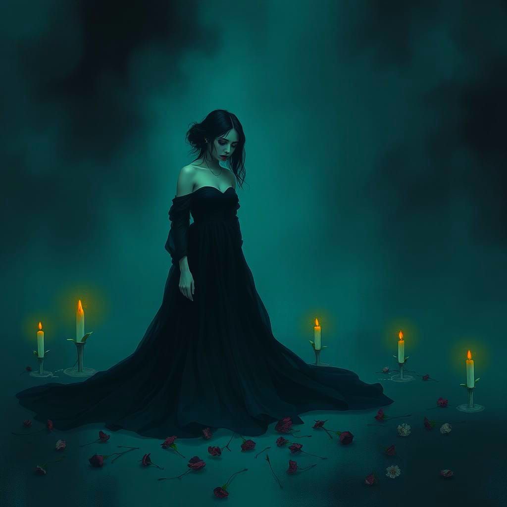 A Mysterious Figure Lost in Endless Grey