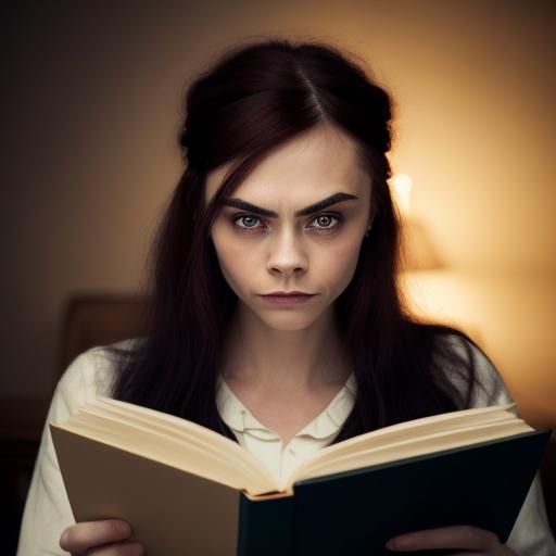 Intimate Portrait of Woman Reading by Candlelight