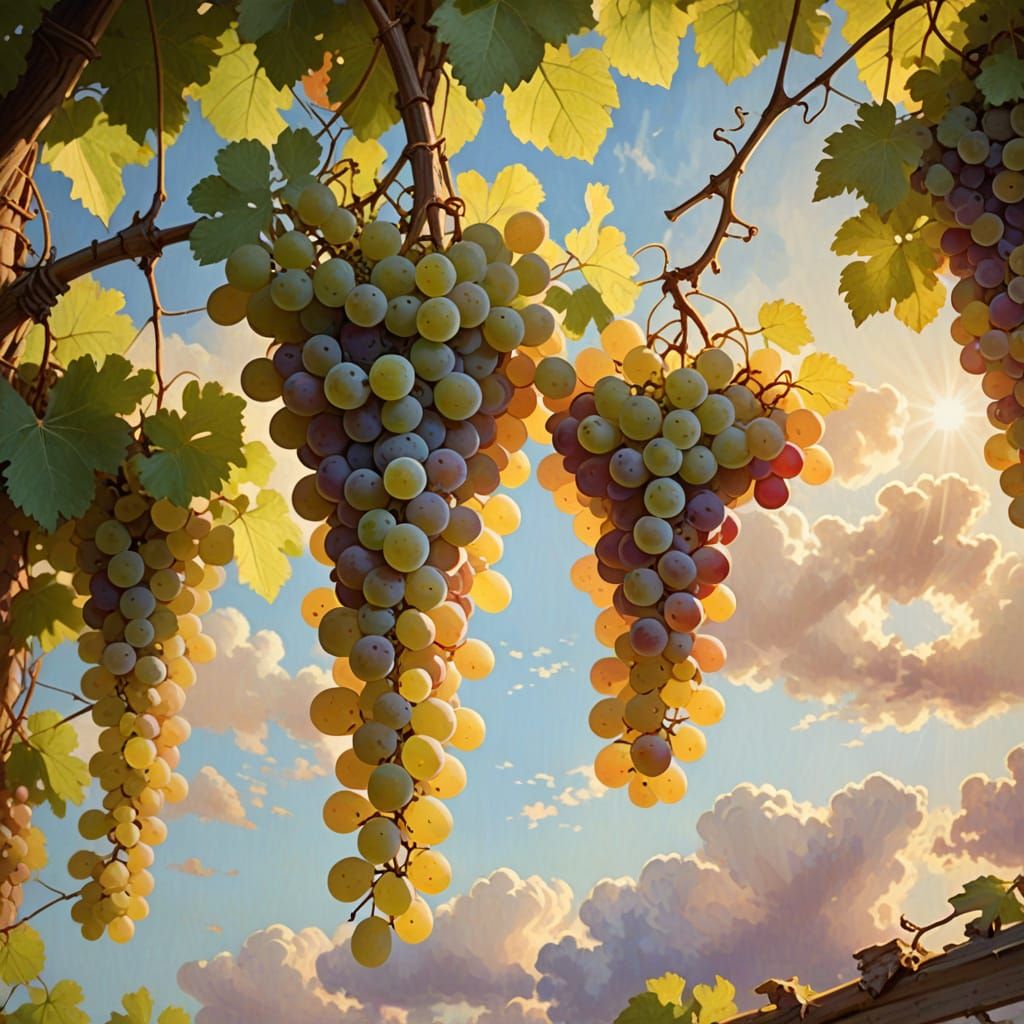 Ethereal Grapes in Warm Sunlight