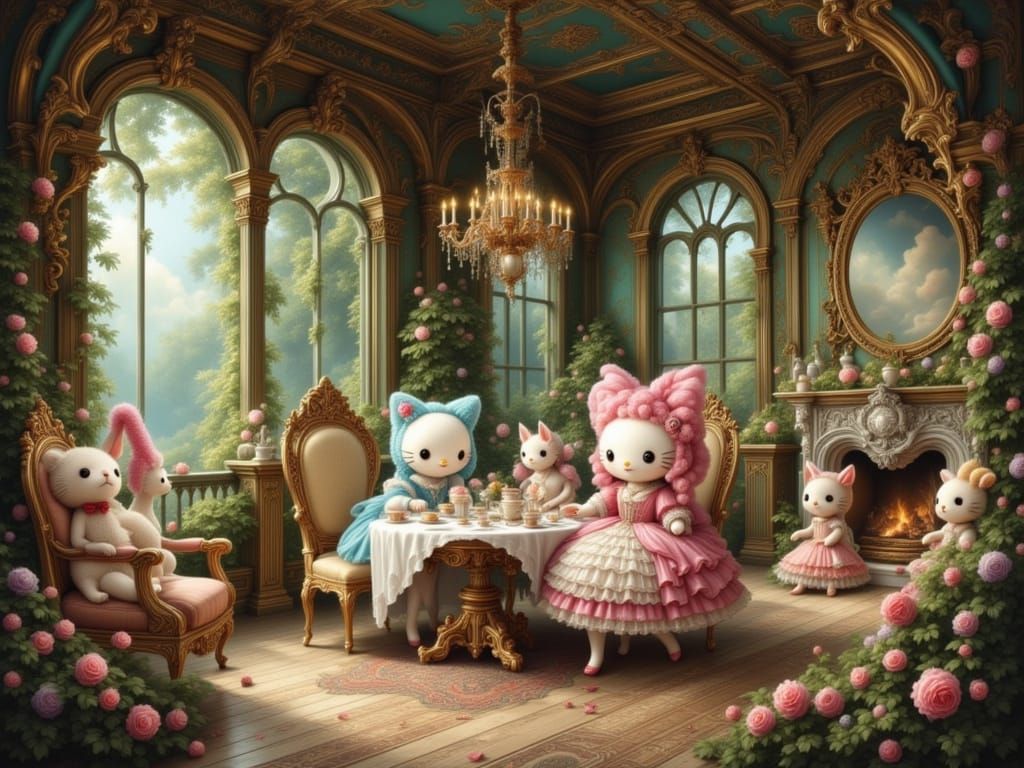 Hello Kitty's Rococo Tea Party in Enchanted Forest