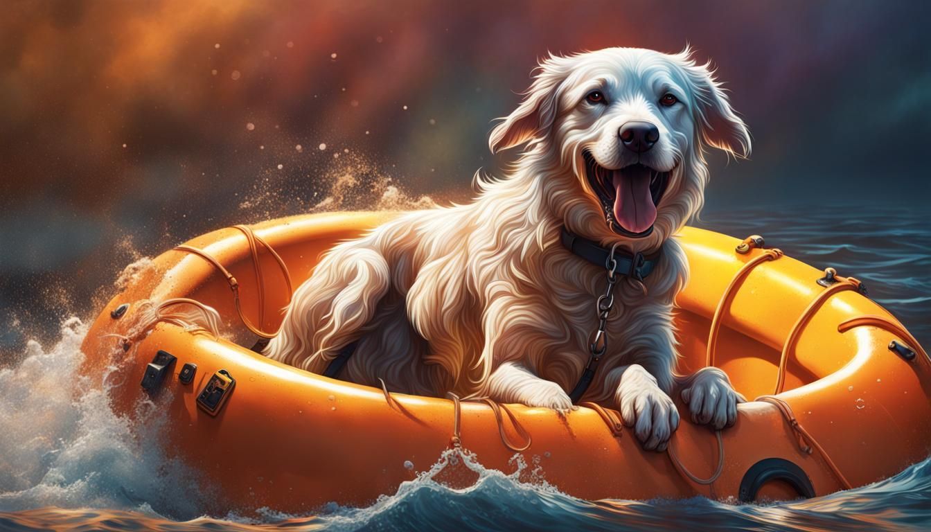 Dog Rescue Concept Art in Hyperrealistic Style