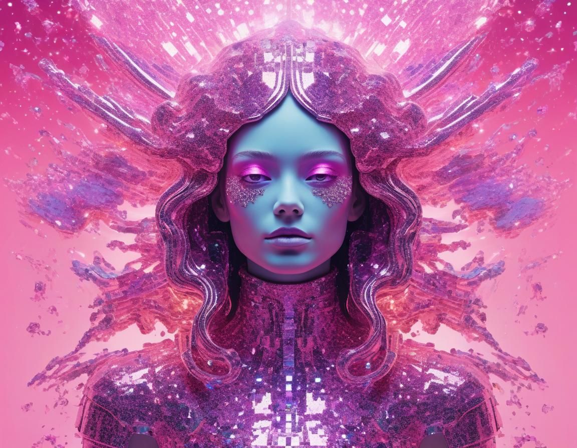 Ethereal Alien Portrait in Abstract Surreal Art