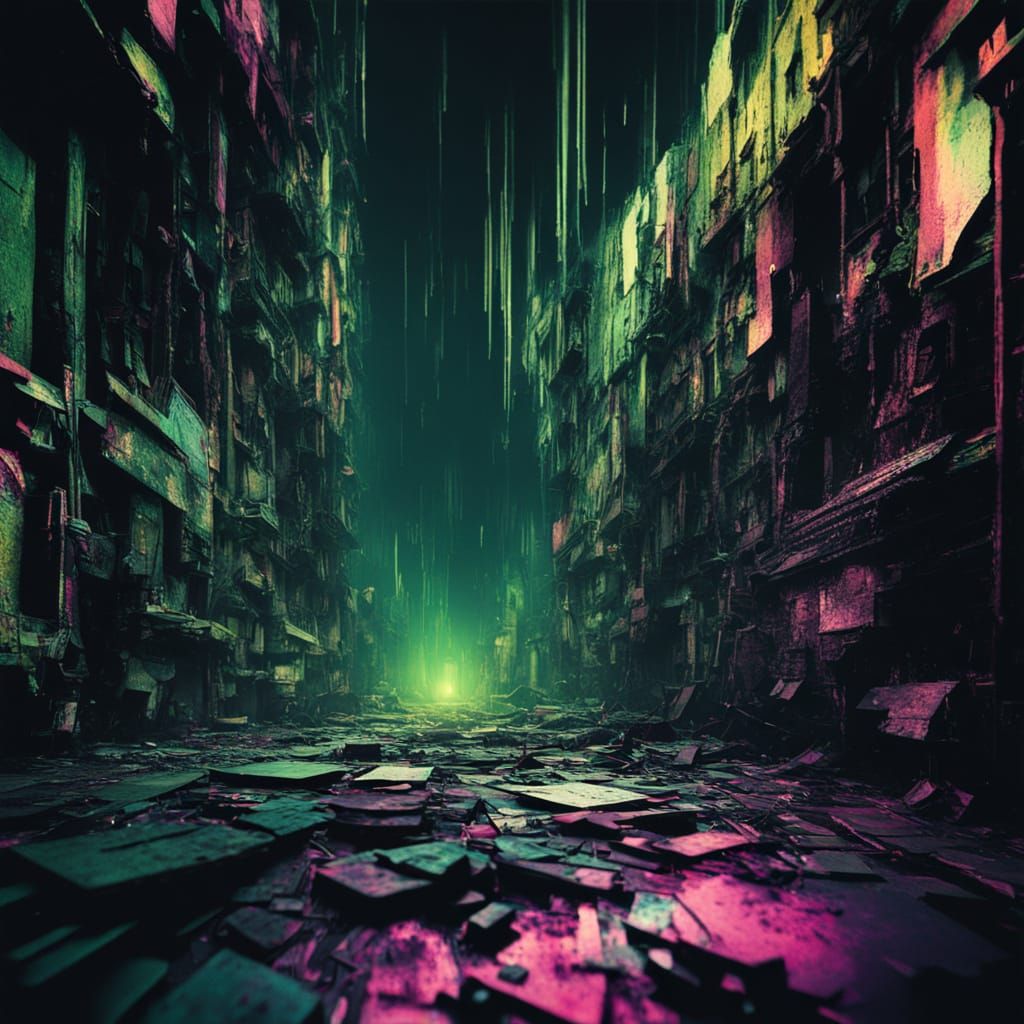 Distressed Punk Fantasy Figure in Emerald Hues