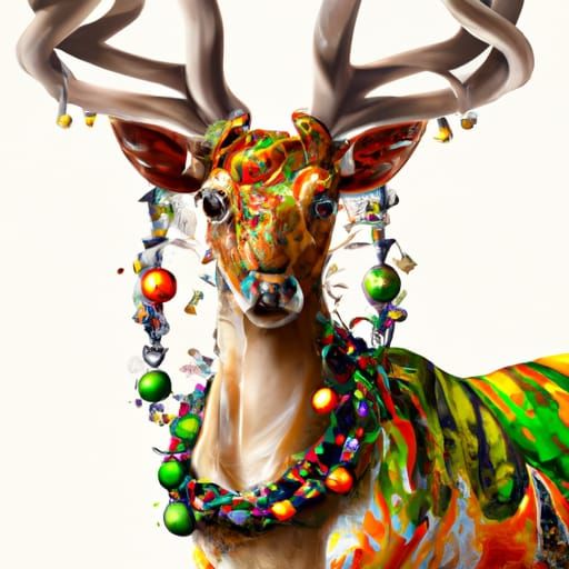 Gorgeous Reindeer Portrait in Ethereal Fantasy Style