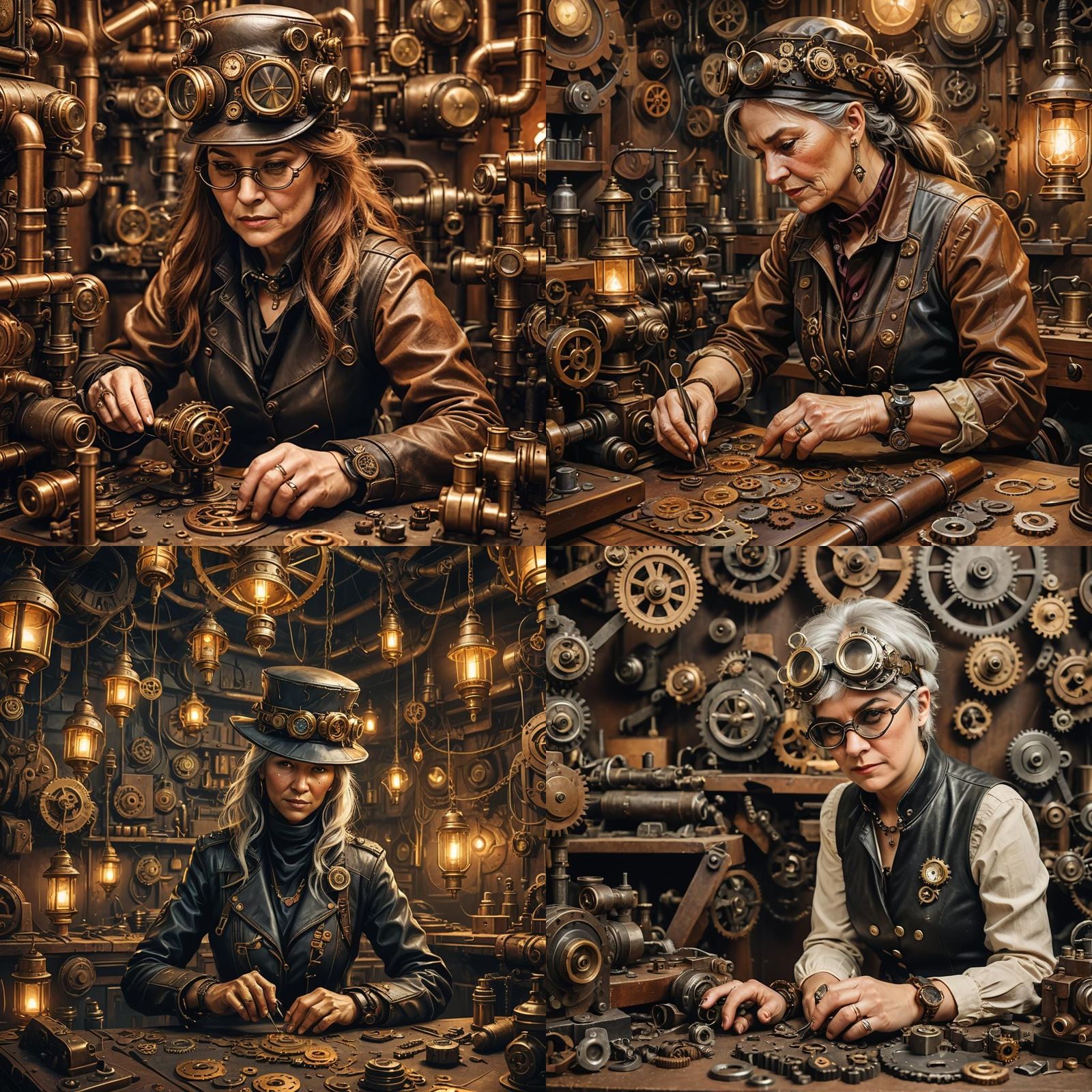 Steampunk Leather Hats Hand-crafted by Woman