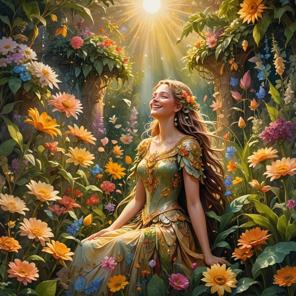 Blooming Garden of Dreams in Surreal Fantasy Art
