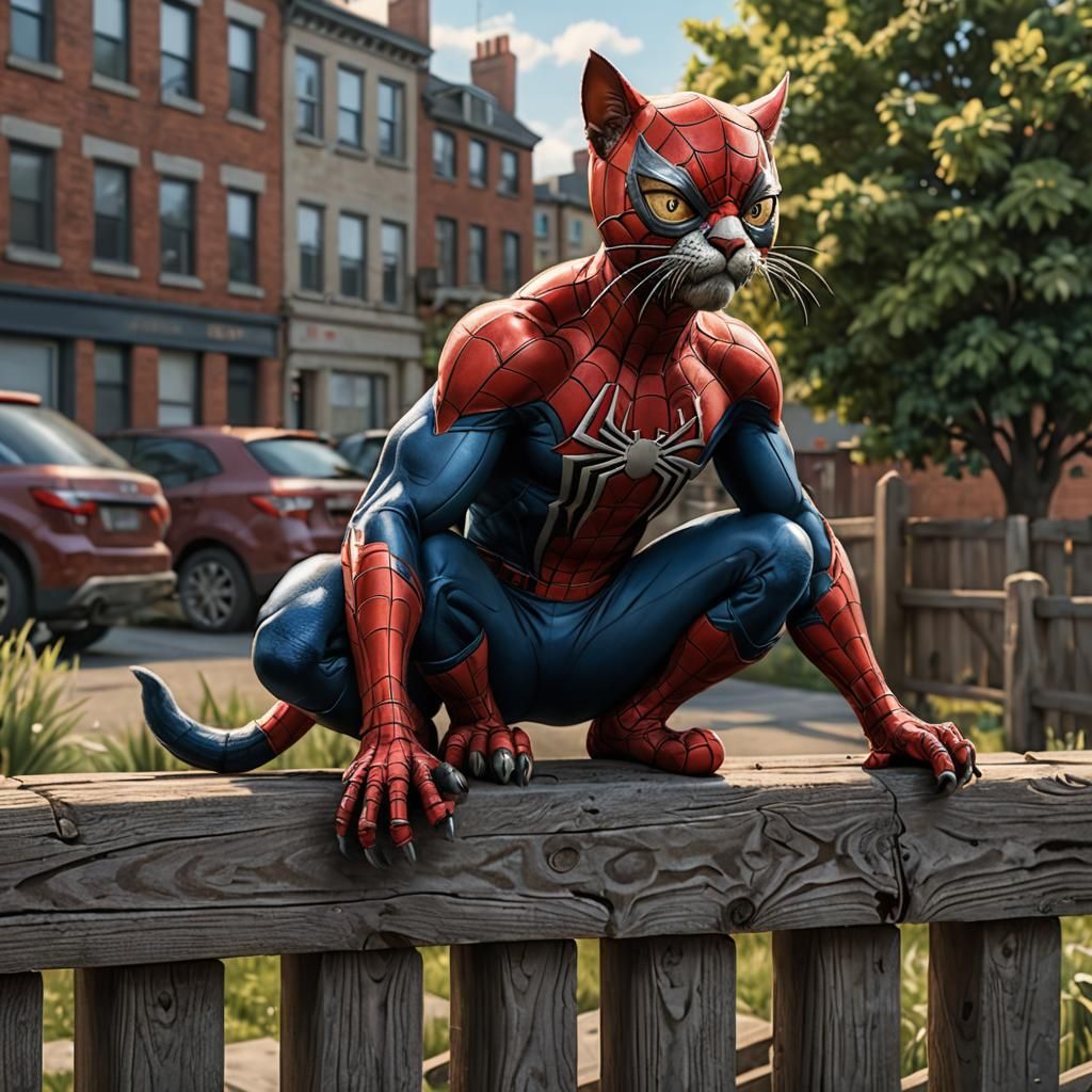 Spider-Cat Hybrid: Hyper-Realistic VFX Marvel Style