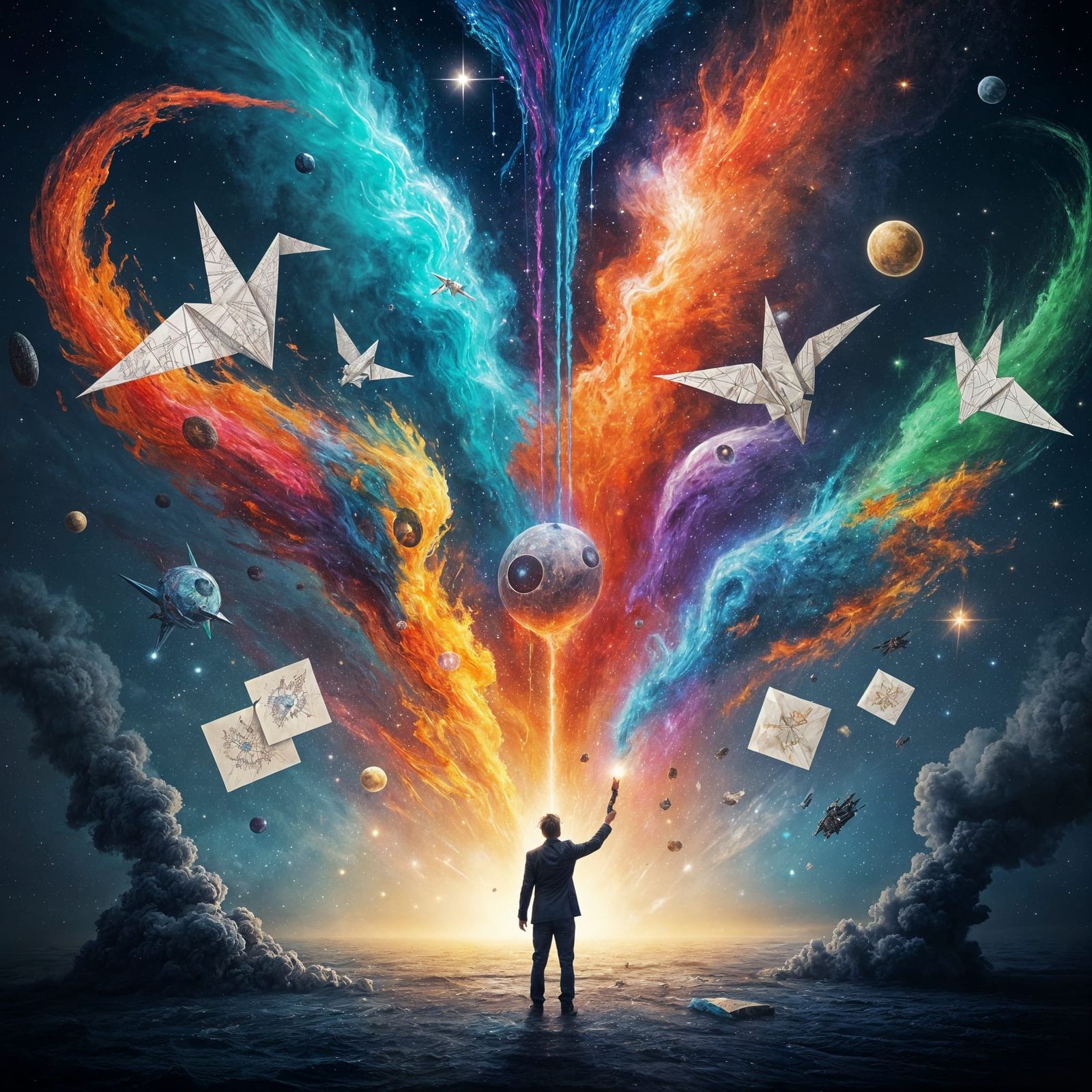 Abstract Cosmic Art: Imagination Unleashed