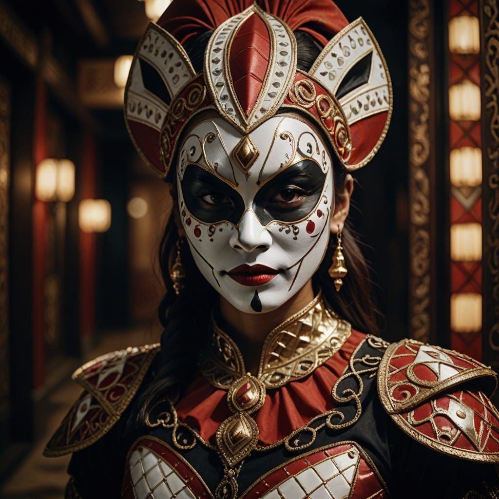 Thai Supervillain Thief in Harlequin Costume