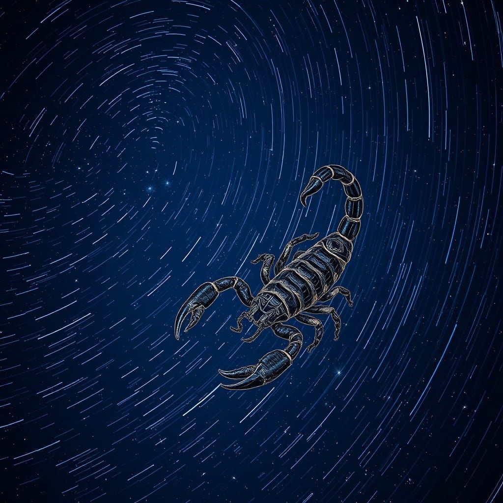 Scorpius in a Deep Indigo Night Sky