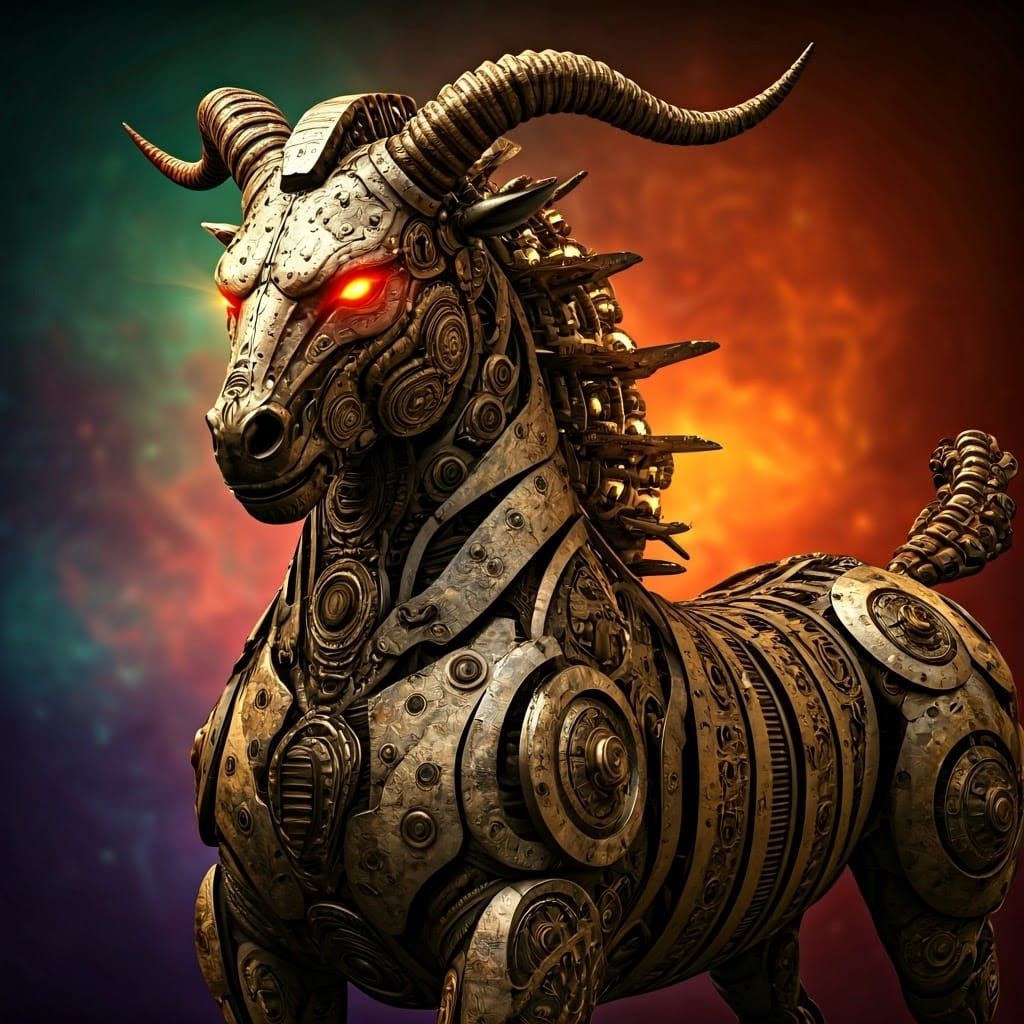 Mechanical Centaur: Industrial Gears Meet Mythological Majes...