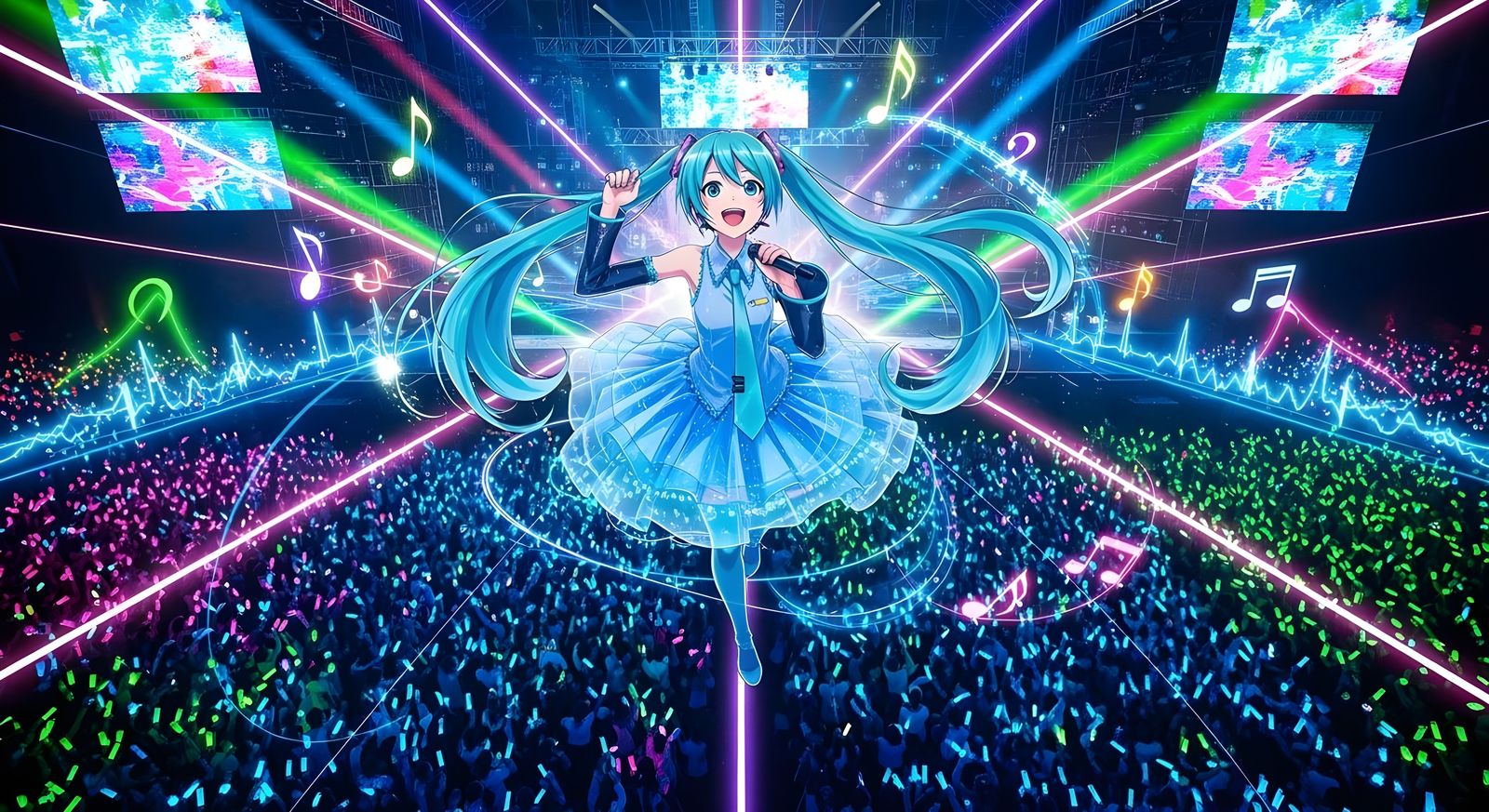 Hatsune Miku Aerial Performance for Fans