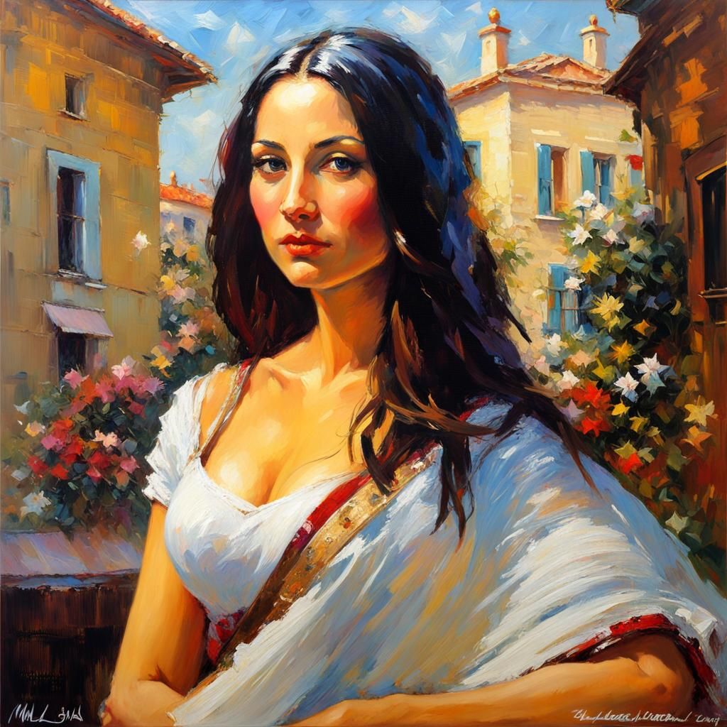 Impressionist Mona Lisa with Impasto Texture