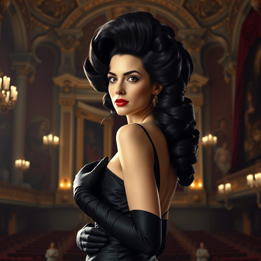 Elegant Woman in Opulent Victorian Setting