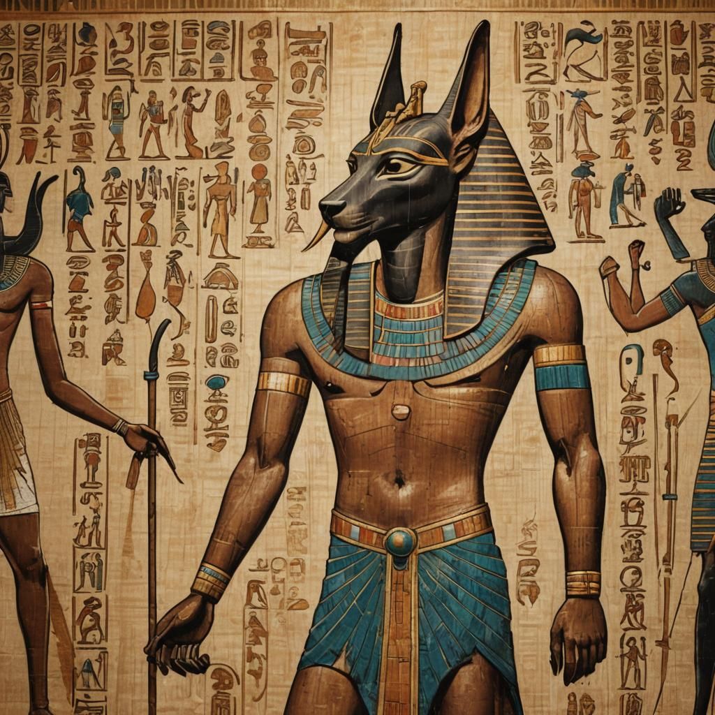 Detailed Papyrus of Anubis in Ancient Egypt