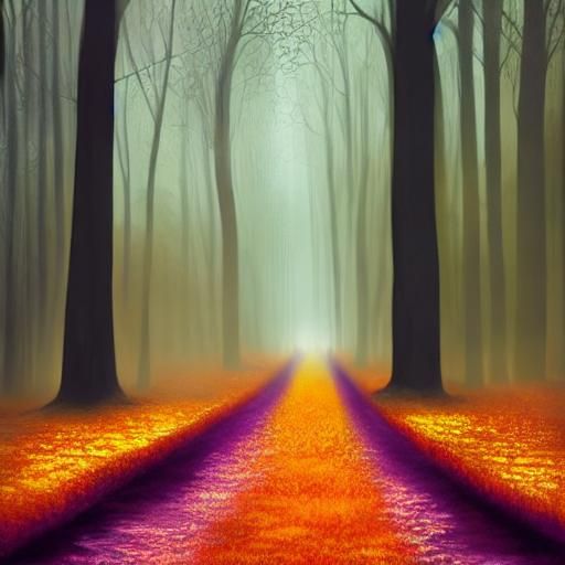 Mythological Moonlit Scene in Storybook Style