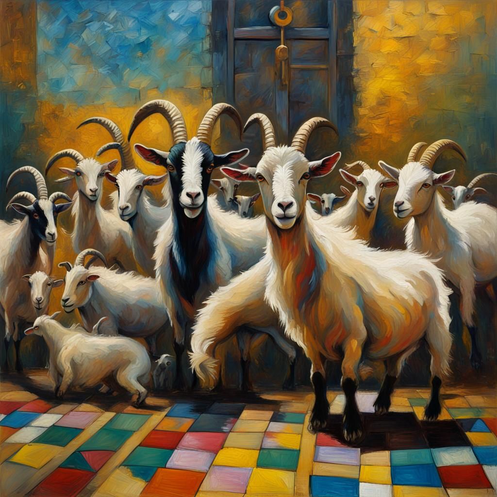 Goats Playing Bingo on Sunday after Church