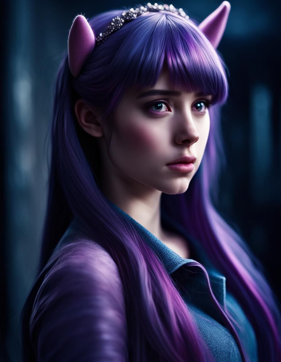Hyperrealistic Human Twilight Sparkle in HDR