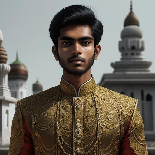 Young Man in Traditional Dress Portrait