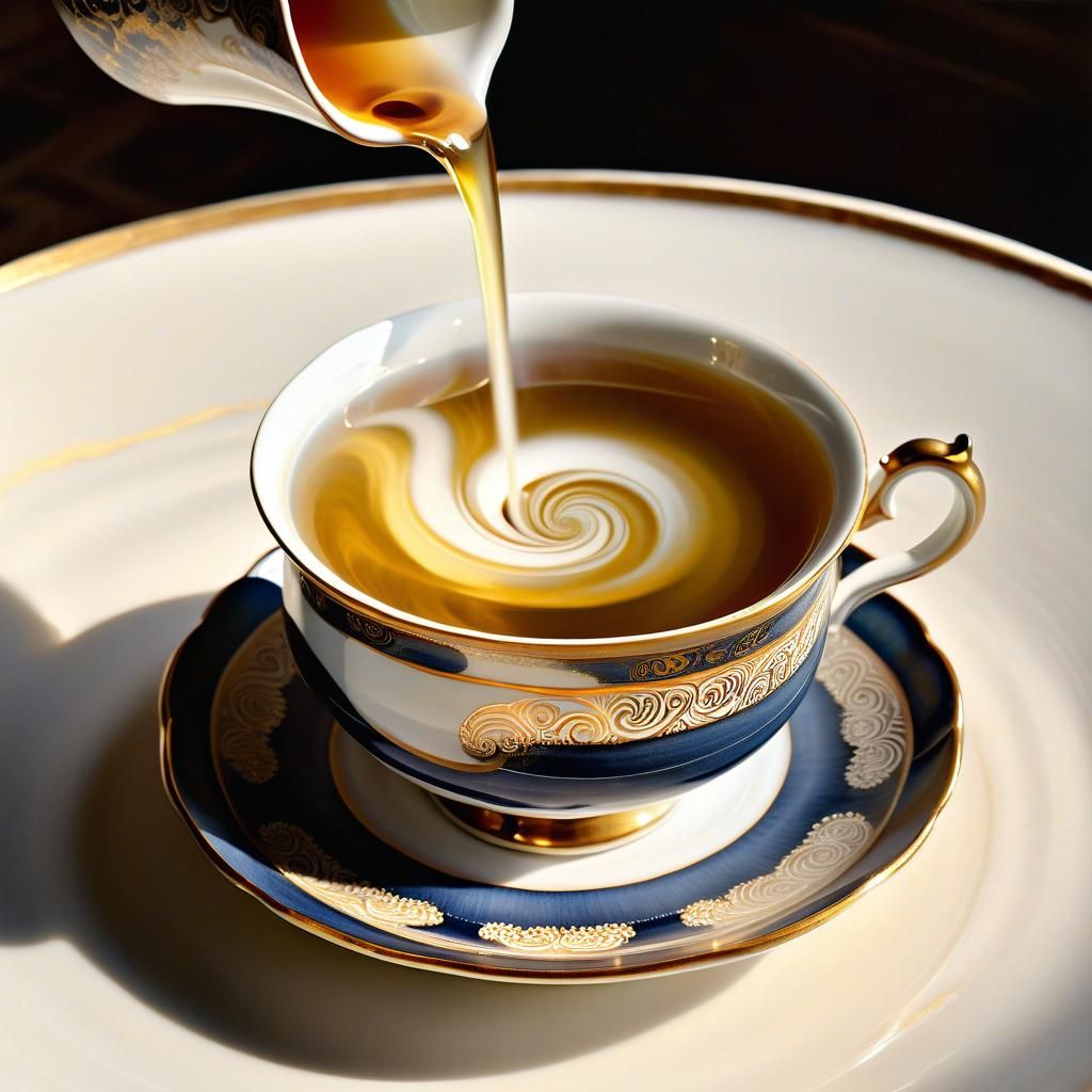 Whirlpool in Teacup: Hyperrealistic Painting