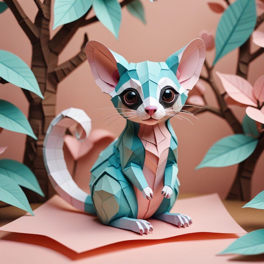 Paper Sugar Glider in a Paper World