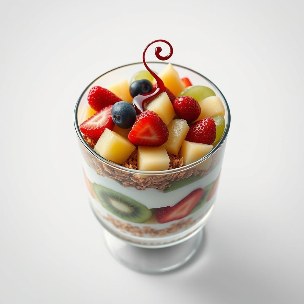 Hyperrealistic Fruit Parfait in Food Photography Style with ...