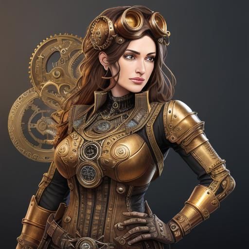 Intricate Steampunk Gears in Golden Hour Lighting