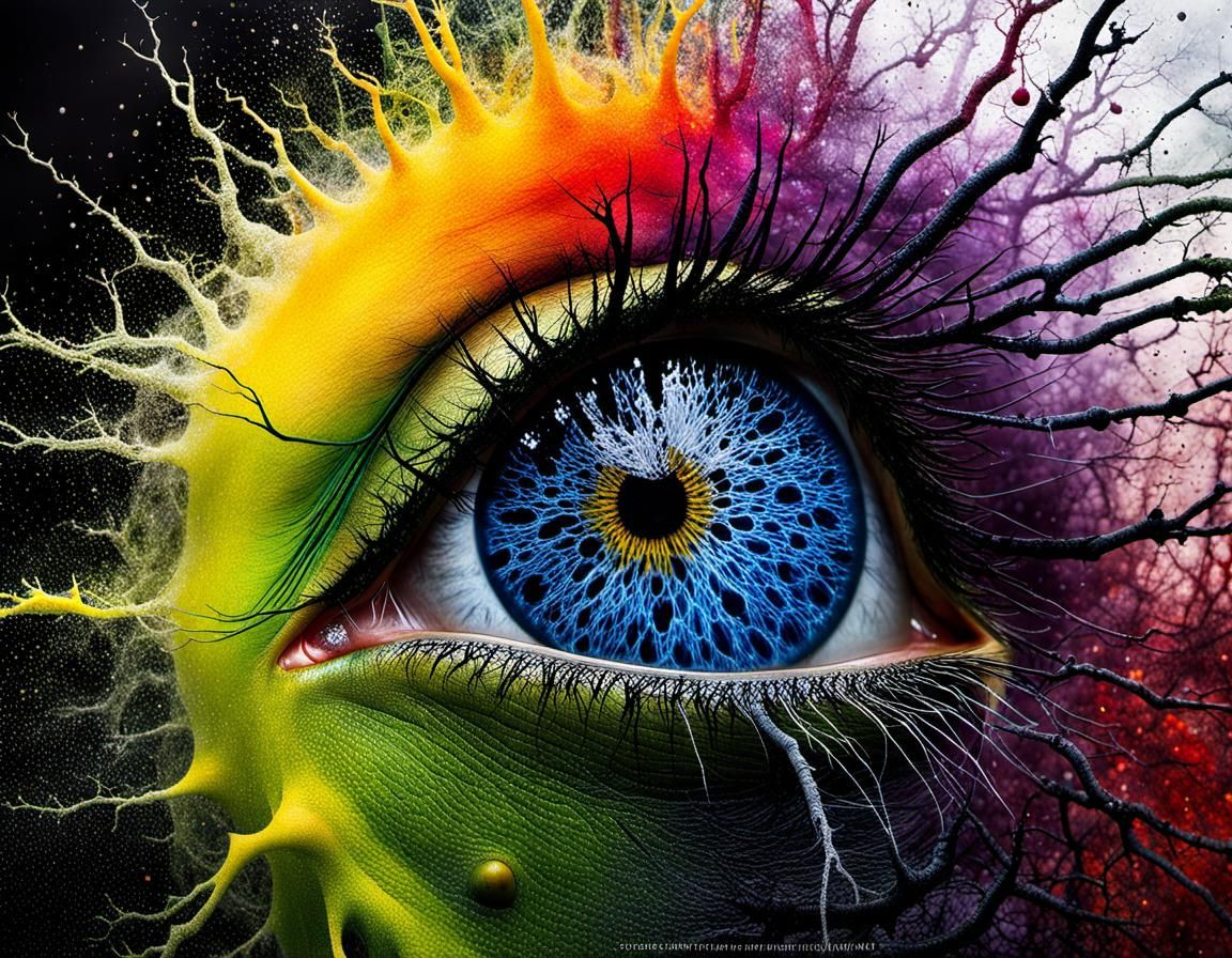 Demonic Cyborg Bear in Volcanic Landscape