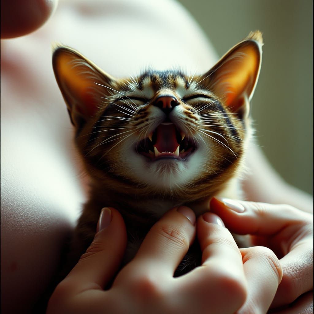 Cinematic Cat Portrait with Film Grain Effects