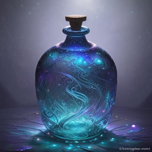 Enchanted Potion Bottle with Ethereal Glow