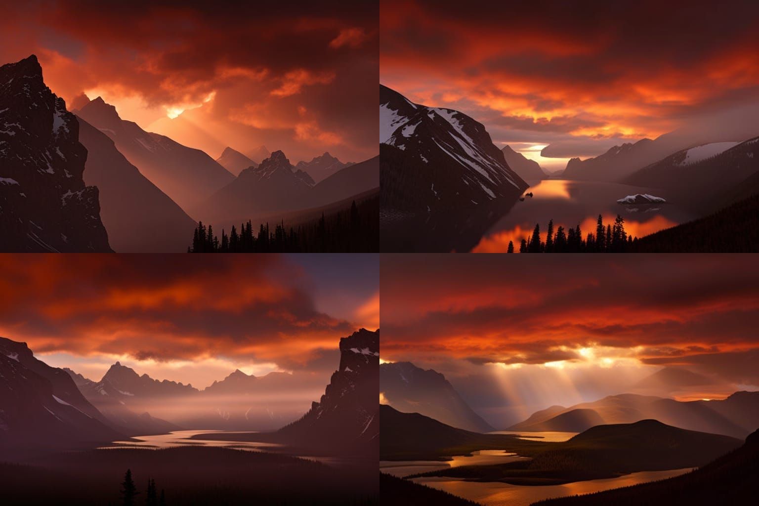 Eagle Over Snowy Mountains in Dark Fantasy Style