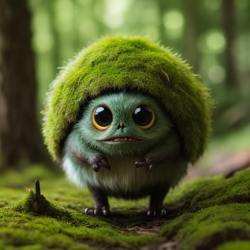 Cute Moss Monster Photography with Bokeh