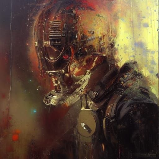 Serial Killer in Action: Oil Painting