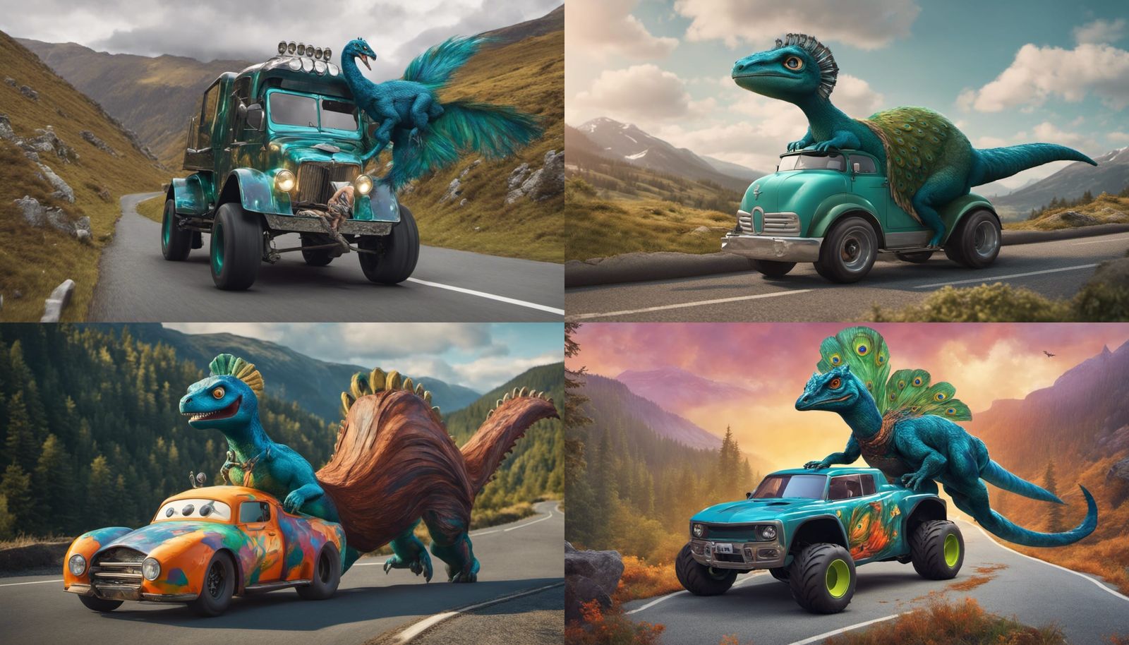 Dinosaur Car with Squirrel Driver in Norway